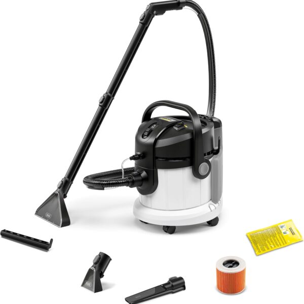 Karcher SE 4 Select 3-in-1 Carpet and Upholstery Cleaner, Wet & Dry Vacuum with Spray Extraction for Deep Cleaning of Carpets, Mattresses, Cars - Ideal for Allergy Sufferers and Pet OwnersKarcher SE 4 Select 3-in-1 Carpet and Upholstery Cleaner, Wet & Dry Vacuum with Spray Extraction for Deep Cleaning of Carpets, Mattresses, Cars - Ideal for Allergy Sufferers and Pet Owners