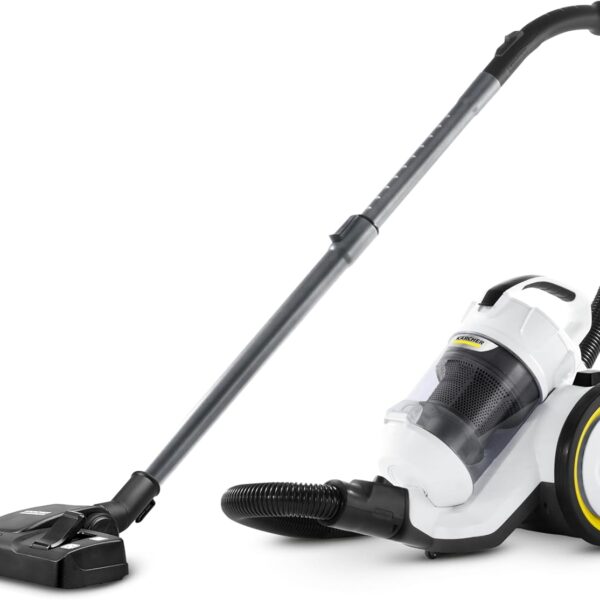 Kärcher VC3 Plus Bagless Vacuum Cleaner, Powerful Suction for Home Cleaning, Compact & Lightweight Design, Ideal for Soft & Hard Surfaces, White