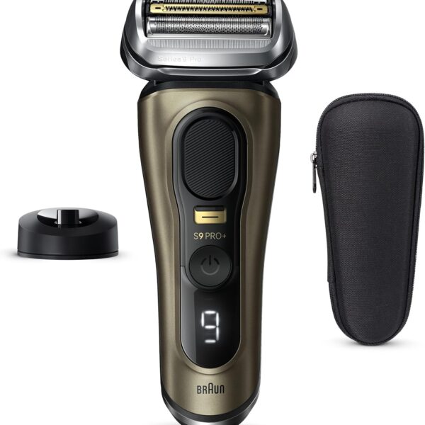 Braun Series 9 Pro+ 9519s Electric Shaver for Men, Wet & Dry Shave, 5 Shaving Elements + 1 Precision Pro Trimmer, Powerful 60min Battery, Charging Stand and Travel Case - Gold
