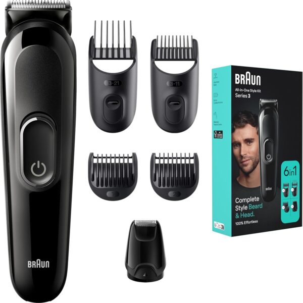 Braun All-In-One Style Kit Series 3 3410, 6-in-1 Kit for Beard, Hair & More