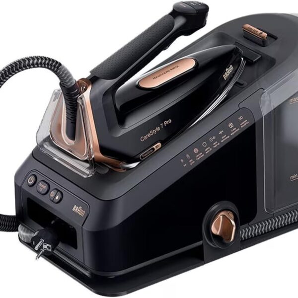 Braun CareStyle 7 Pro Steam Generator Iron with FreeGlide 3D Technology, Smart iCareMode, Ironing, Anti Drip, Detachable 2L Water Tank, Auto-Off, 2700 Watts, IS 7286 Black