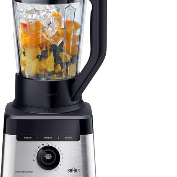 Braun PowerBlend 7 iTexture Control, 9 Food Programs, 1400 Watt Powerful Jug blender JB 7550, Precision Crush Blade, Tamper Included - Black