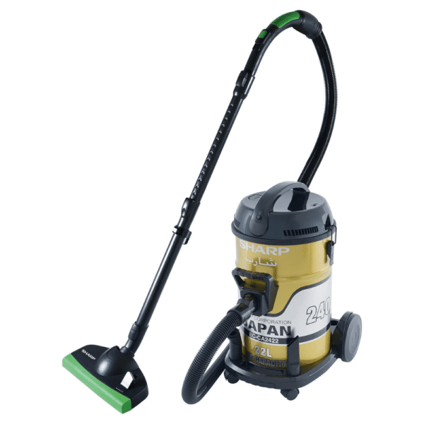 SHARP 22L 2400W HEAVY DUTY DRUM/BARREL 100% COPPER MOTOR VACUUM CLEANER EC-CA2422-Z GOLD