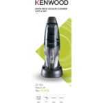 Kenwood Wet & Dry Cordless Handheld Vacuum Cleaner With 14.8V Lithium-Ion Battery, 500ml Dust Capacity, 120ml Liquid Capacity For Home, Office And Car Hvp19.000Si Black/Silver