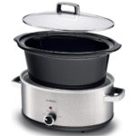 KENWOOD Slow Cooker 6.5L Slow Rice Cooker with 3 Heat Settings (Low, High & Warm), Preserves Flavour, Herbs & Spices are Absorbed Well, Meat Becomes Extremely Tender SCM70.000SS Silver