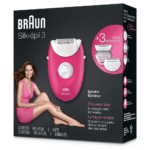 Braun Silk Epil 3 410 Epilator With 2 Extras, Raspberry Pink / White