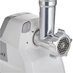 KENWOOD Meat Grinder 2100W Meat Mincer with Kibbeh Maker, Sausage Maker, Biscuit Attachment, Feed Tube Pusher, 3 Stainless Steel Screens for Fine, Medium & Coarse Results MGP40.000WH White