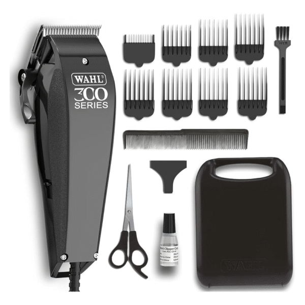 Wahl Home Pro 300 Series Hair Cutting Kit, Corded Hair Clipper Kit For Mens Grooming, 8 Comb Attachments, Self Sharpening Precision Blades With Taper Lever, 09247-1327