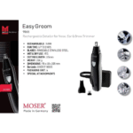 Moser 9865-1901, Easy Groom Rechargeable Detailer For Nose, Ear And Brow Trimming