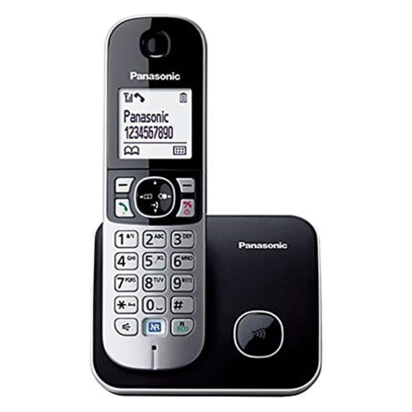 Panasonic Kx-Tg6811 Single Dect Cordless Telephone, Black&Grey