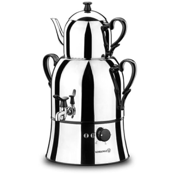 Korkmaz Orginal Nosta Samovar Semaver Tea Pot Black, KA-338