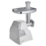 KENWOOD Meat Grinder 2100W Meat Mincer with Kibbeh Maker, Sausage Maker, Biscuit Attachment, Feed Tube Pusher, 3 Stainless Steel Screens for Fine, Medium & Coarse Results MGP40.000WH White