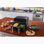 Beko Air Fryer FRL 5388B 8.5Litre Capacity (4.25 + 4.25), 2400W, Wide Touch Screen, 9 Functions Including Defrost, Reheat, Dehydrate, Air Broil, Bake, Roast, Rotisserie, Grill.