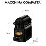 De'Longhi Nespresso Inissia with Aeroccino EN80.BAE, Automatic Coffee Machine with Milk Frother, Single-Serve Capsule Coffee Machine, Welcome Set Included, Compact Design, 19 Bar, 1260W, Black
