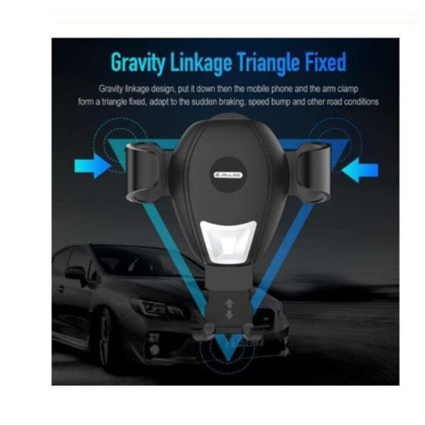 Jellico HO-100 Gravity Mobile Holder for Car With Built-in Wireless Charger, Black